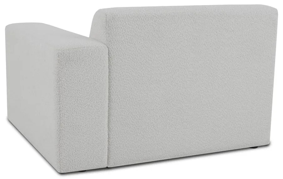 Modul pentru canapea alb cu tapițerie din stofă bouclé (cu colț pe partea dreaptă) Roxy – Scandic