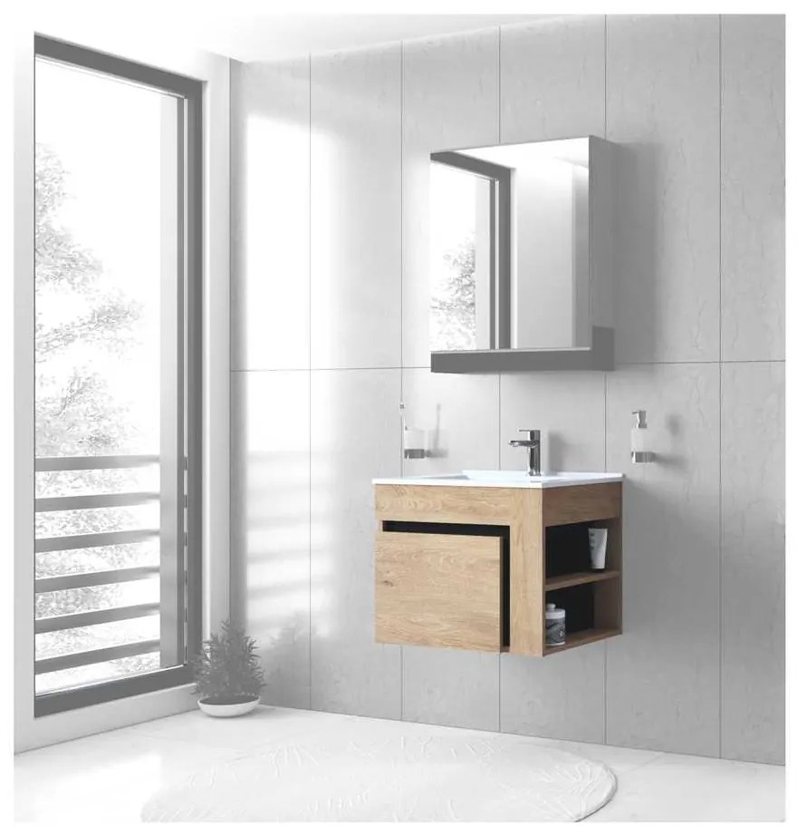 Dulap sub lavoar Stokes 60 cm, stejar auriu