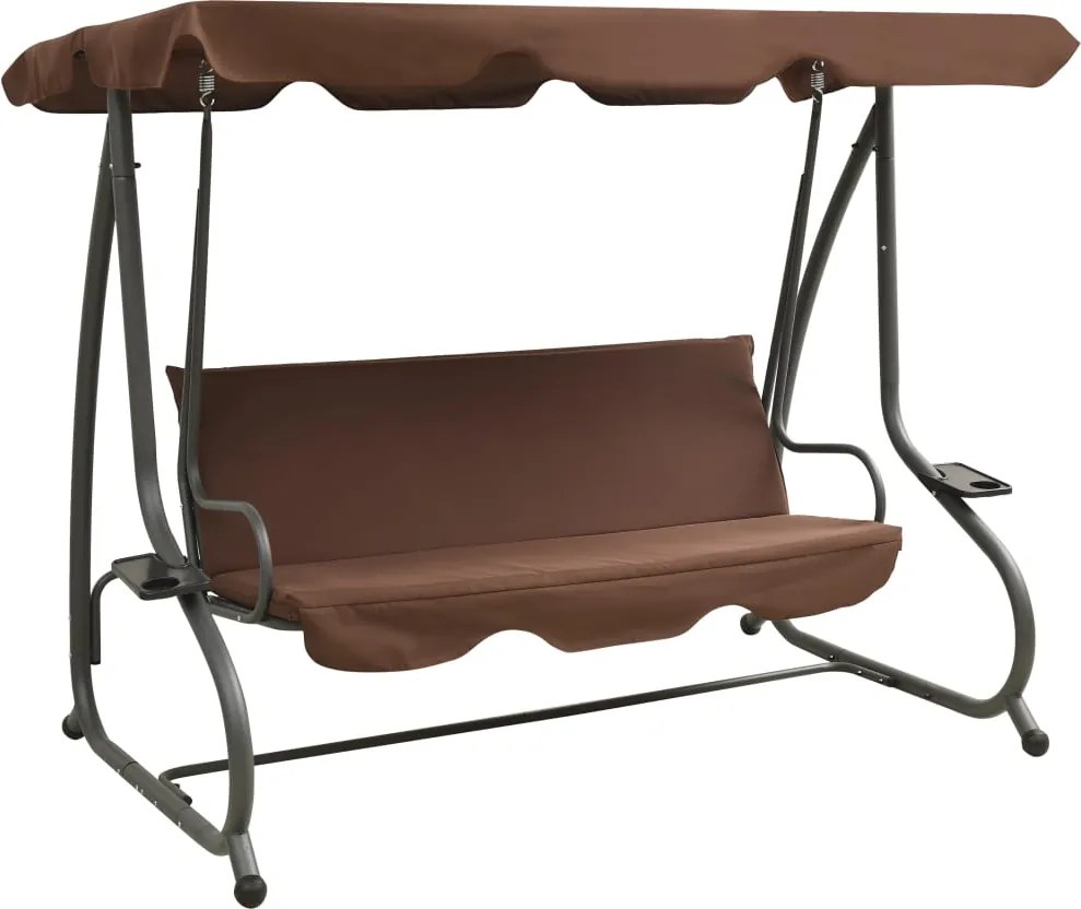 vidaXL Balansoar de exterior cu copertină, cafeniu