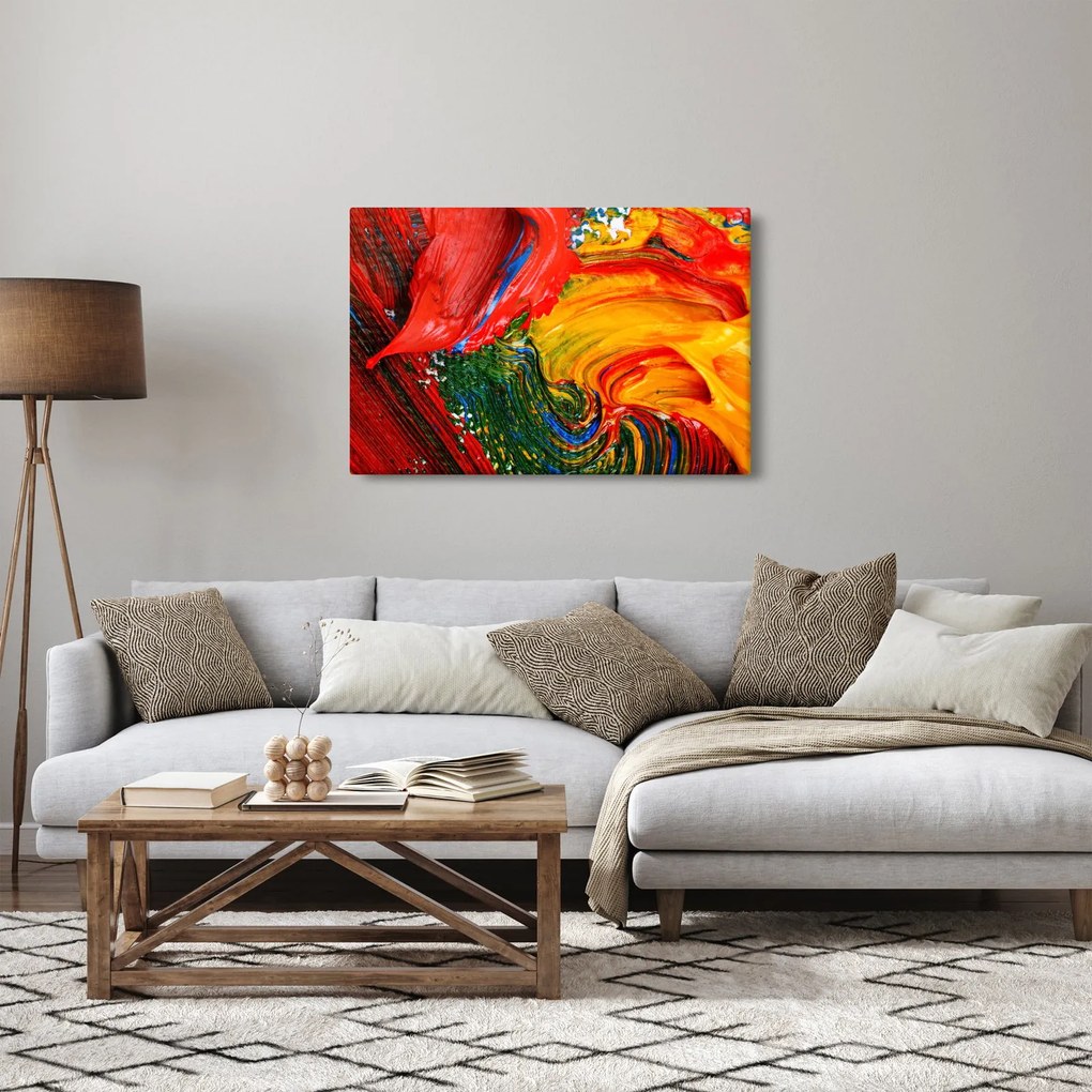 Tablou - Abstractizare albăstrire cu o perie (90x60 cm)