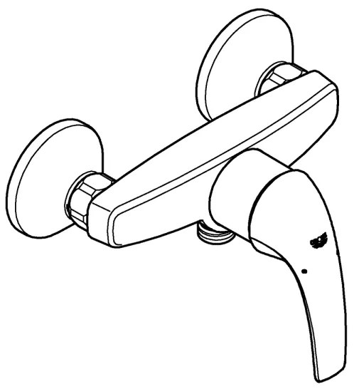 GROHE 23631000 - Baterie de duș BAUCURVE 150 mm crom lucios