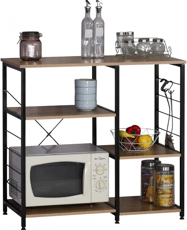 Etajera cu 5 rafturi metal,blat PAL,90 x 40 x 82 cm