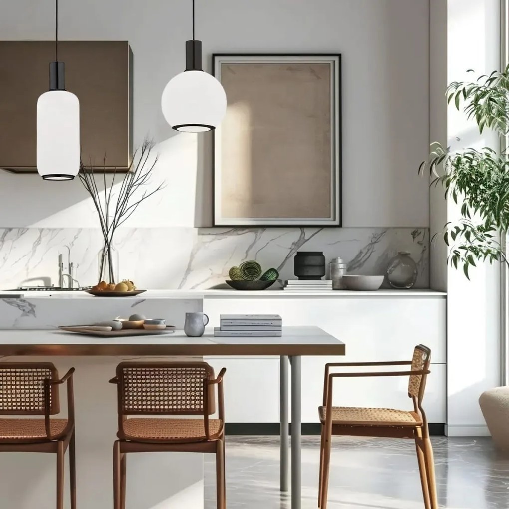 Lustra / Pendul design modern SAGUNTO 20cm, negru