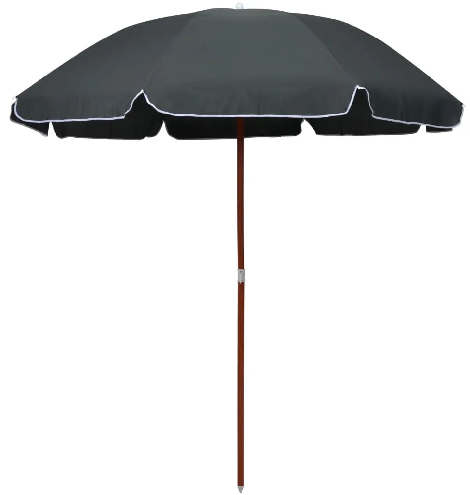 vidaXL Umbrelă de soare de grădină cu stâlp din oțel, antracit, 240 cm