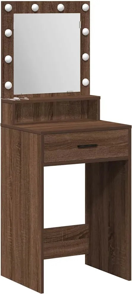 vidaXL Masă de Machiaj Stejar închis 50 x 41 x 135 cm Lemn compozit