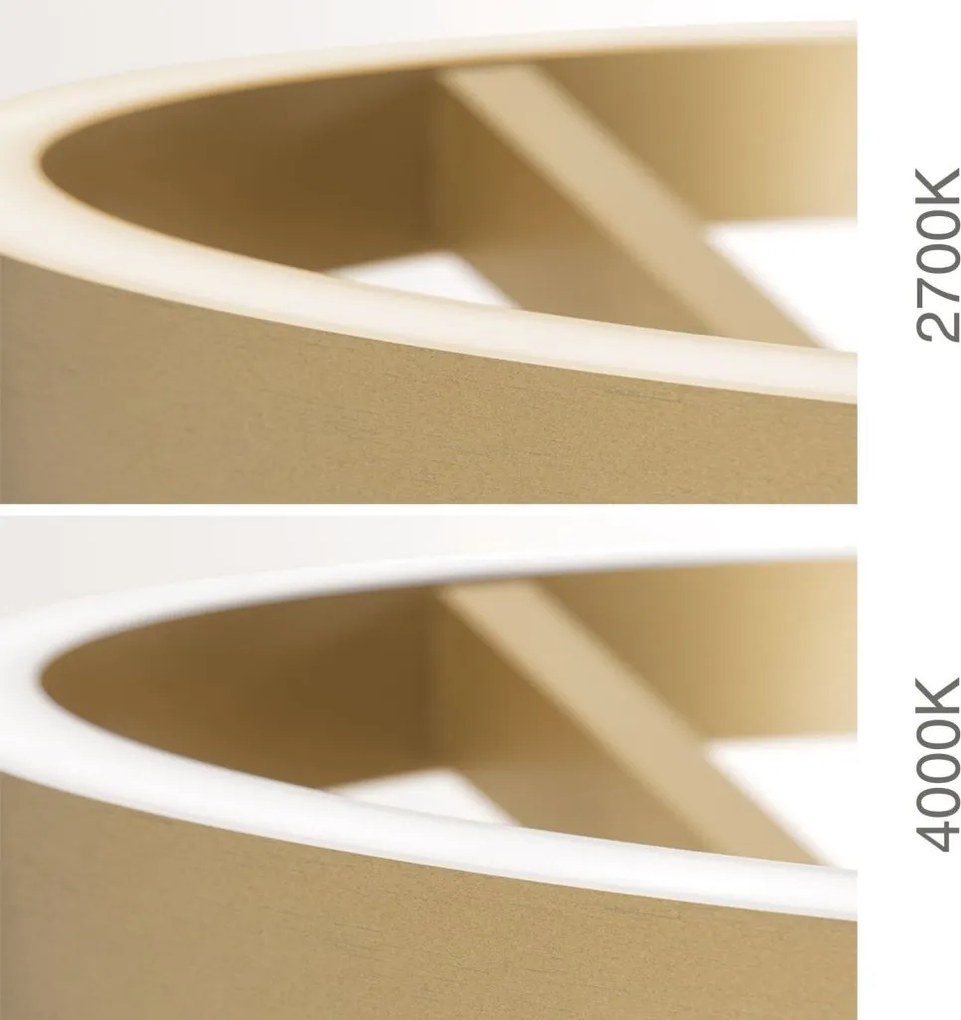 Lampadar LED circular iluminat sus si jos KOLK auriu periat
