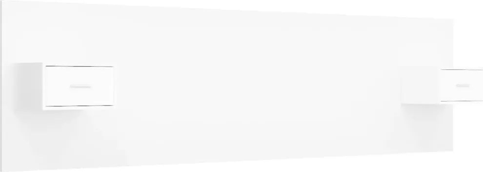 vidaXL Tăblie de pat cu dulapuri, alb extralucios, lemn prelucrat