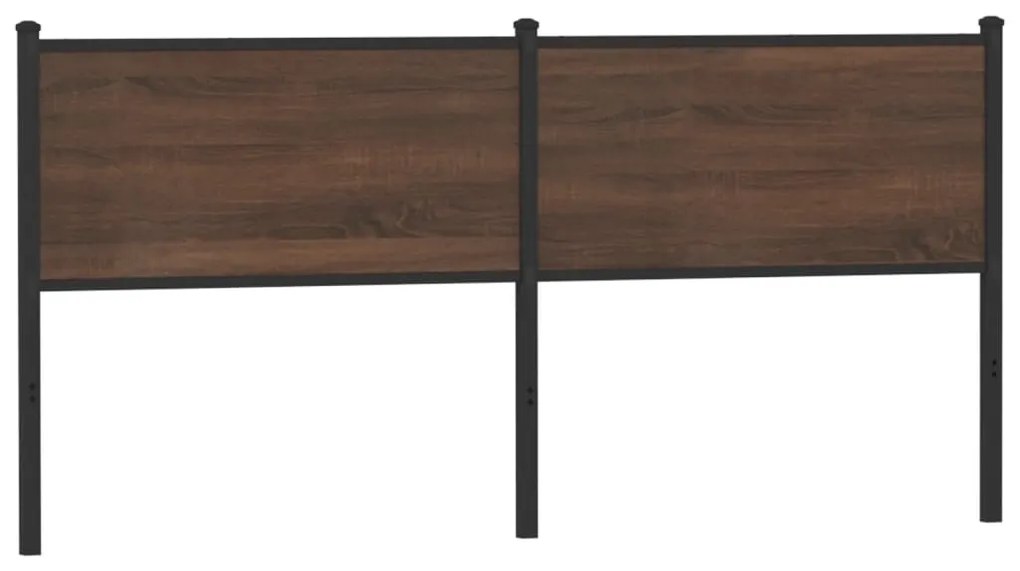 vidaXL Tăblie de pat de schimb, stejar maro, 160 cm, lemn prelucrat și oțel