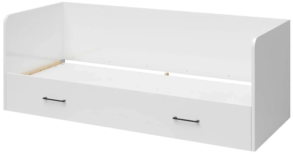 Pat de o persoană extensibil80 cm Tetrix 13 (alb lucios) (cu sp. depozitare). 1098494