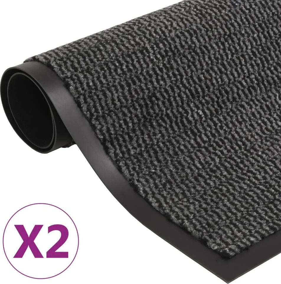 vidaXL Covoare ușă anti-praf, 2 buc. antracit, 40x60 cm dreptunghiular