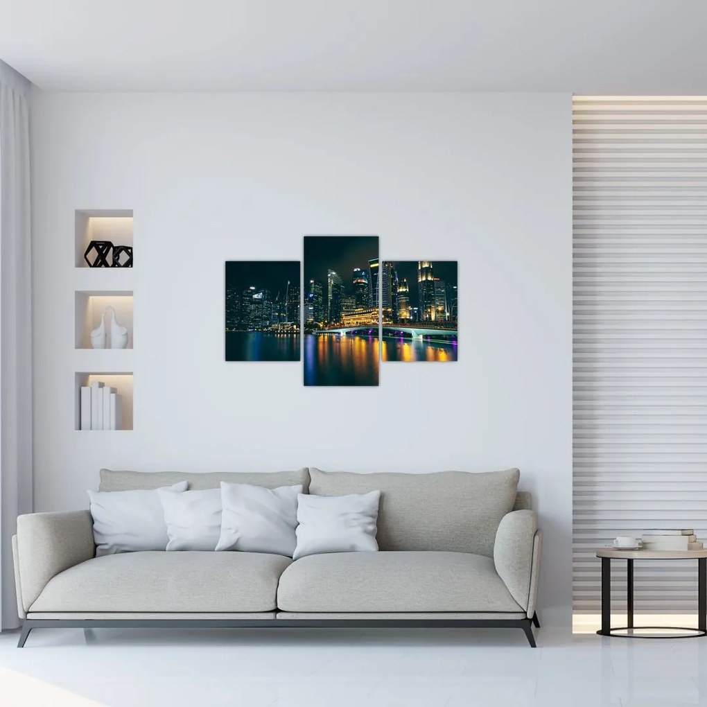 Tablou - Singapore noaptea (90x60 cm)