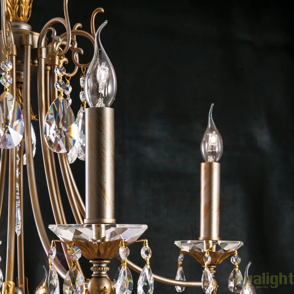 Candelabru LUX super elegant cu 12 brate Miramare LU 2407/8+4 silber-goldOR