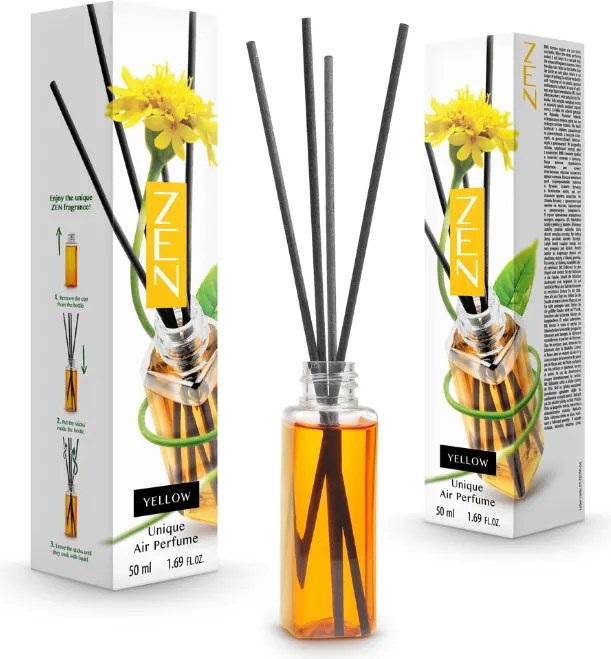 Difuzor aroma cu betisoare ZEN YELLOW 50 ml