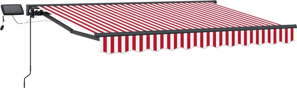 vidaXL Cadru manual de marchiză cu LED-uri Roșu și Alb 3,5 x 2,5 m