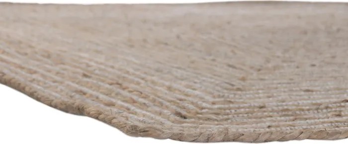 Covor din lână și iută împletit manual, maro natural, 120 x 180 cm, 2200 GSM, „Wool Jute Carpet Natural"