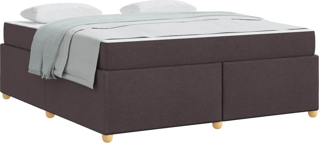 vidaXL Cadru de pat cu saltea Maro închis 180 x 200 cm țesătură