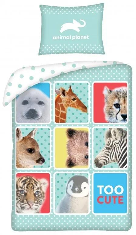 Animal Planet Too Cute husa de pat 140×200cm, 70×90 cm
