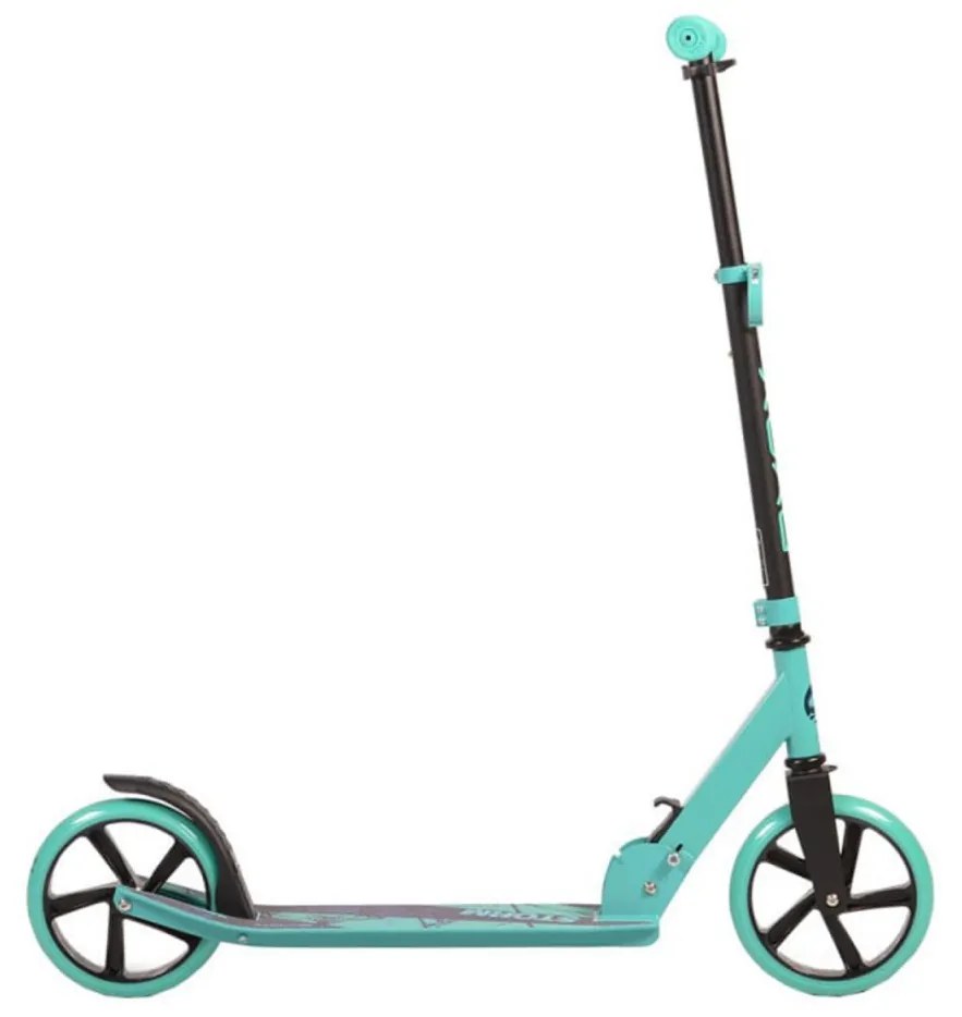 Trotineta din aluminiu NOVOKIDS™ Storm Scooter, maxim 100 kg, Functie Super Brake, Maner reglabil pe inaltime, Diametru roata 200 mm, Turquoise