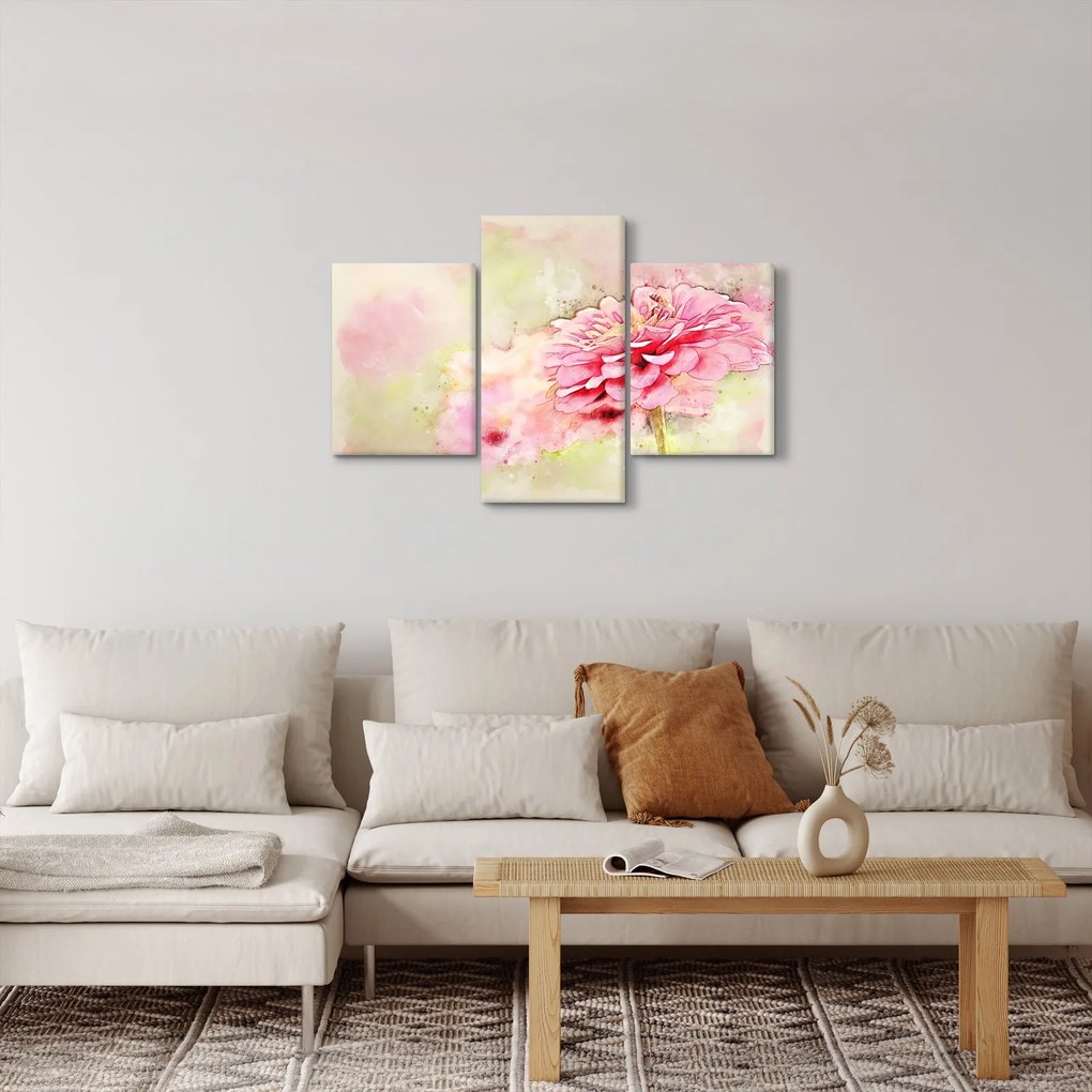 Tablou - Floare roz, aquarel (90x60 cm)
