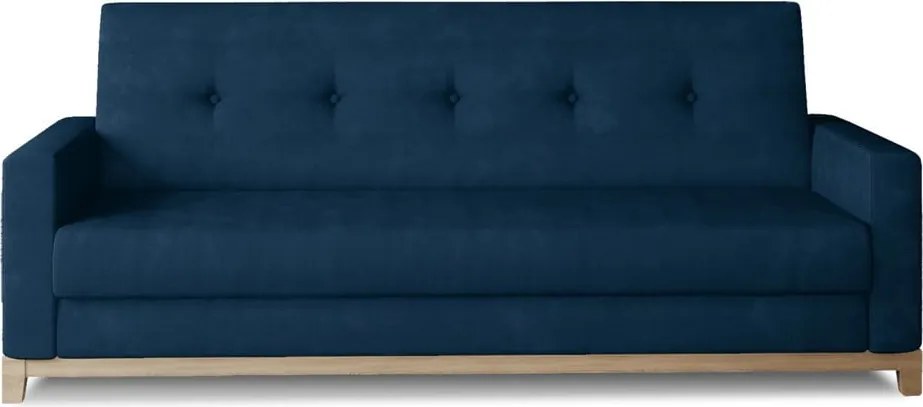 Canapea albastră extensibilă/cu spațiu de depozitare cu tapițerie din catifea 216 cm Selene – ELTAP