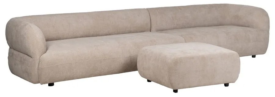 Taburet bej cu tapițerie din chenille Minimal – Ixia