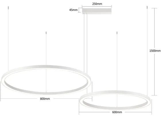 Brilagi - Lustru LED reglabil pe cablu PORTOFINO LED/98W/230V alb + telecomandă