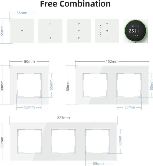 Immax NEO 07549L - Întrerupător SMART cu un buton, 230 V