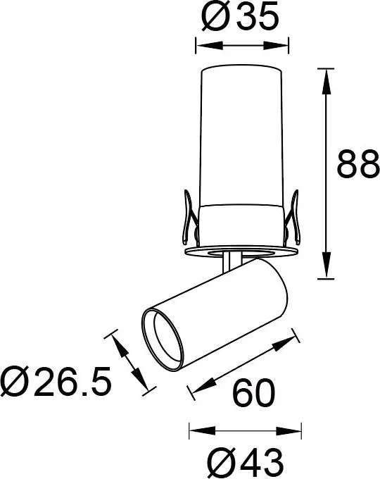 Spot LED 2700K incastrabil GARDA Mini 2,7cm alb