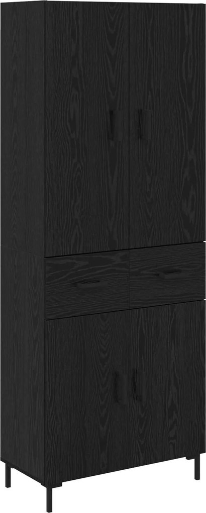 vidaXL Bufet Pe perete Stejar Negru 69,5 x 34 x 180 cm Lemn compozit