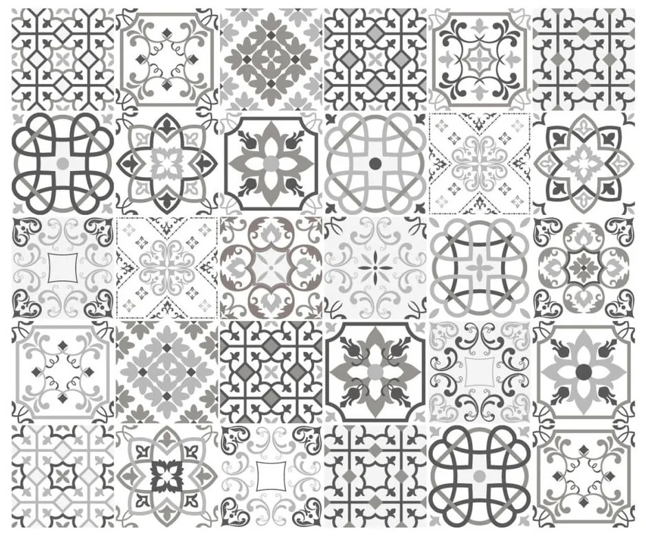 Set 30 autocolante Ambiance Cement Tiles Shade of Gray Bari, 10 x 10 cm