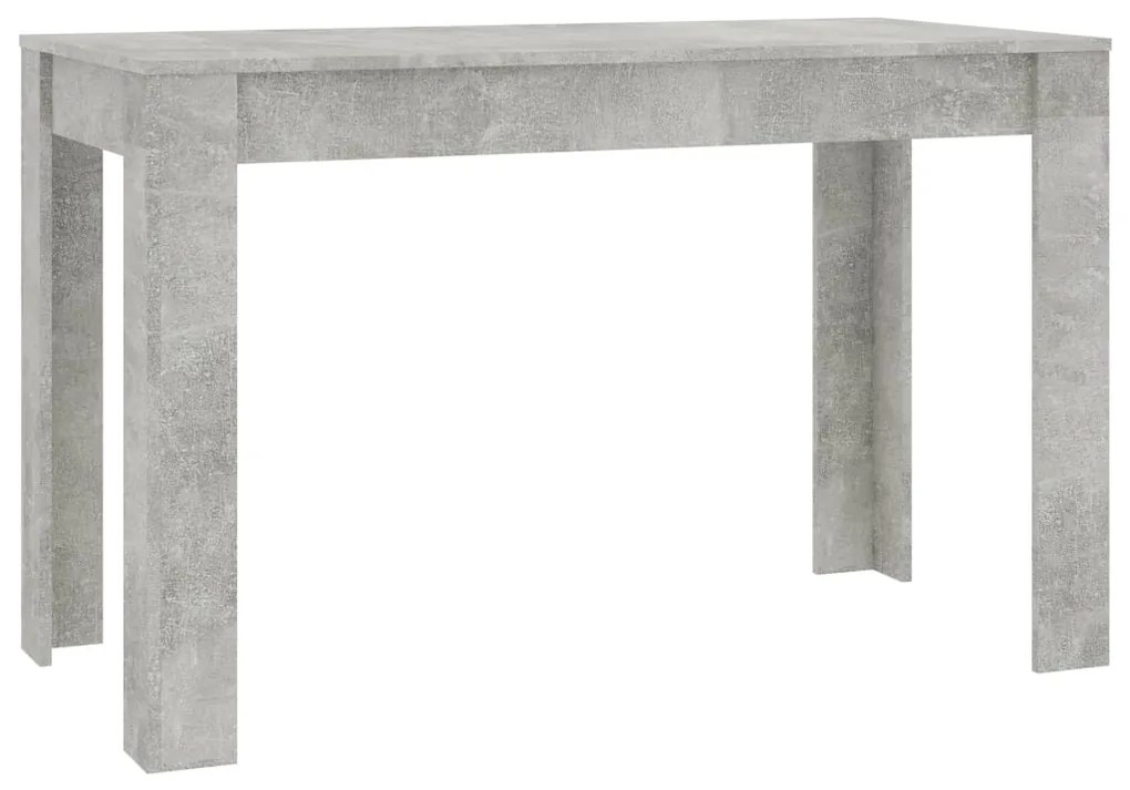 800436 vidaXL Masă de bucătărie, gri beton, 120x60x76 cm, lemn prelucrat