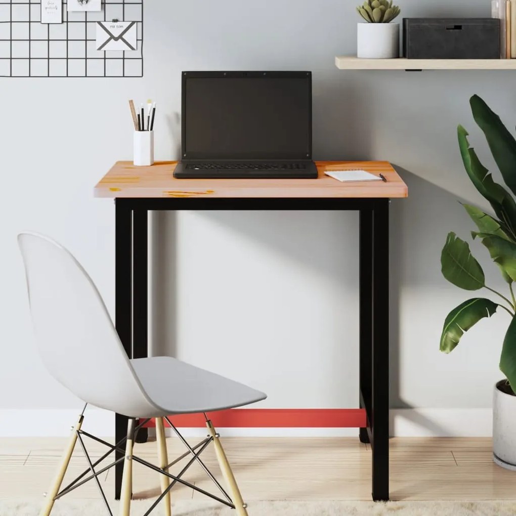 vidaXL Banc de lucru 80x55x81,5 cm, lemn masiv de fag și metal