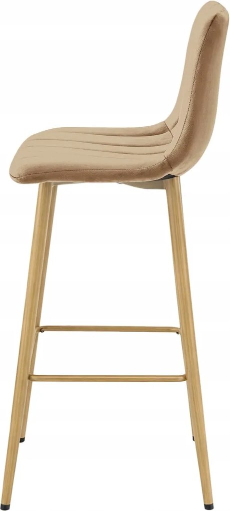 Scaun de bar POZZA VELVET, maro deschis