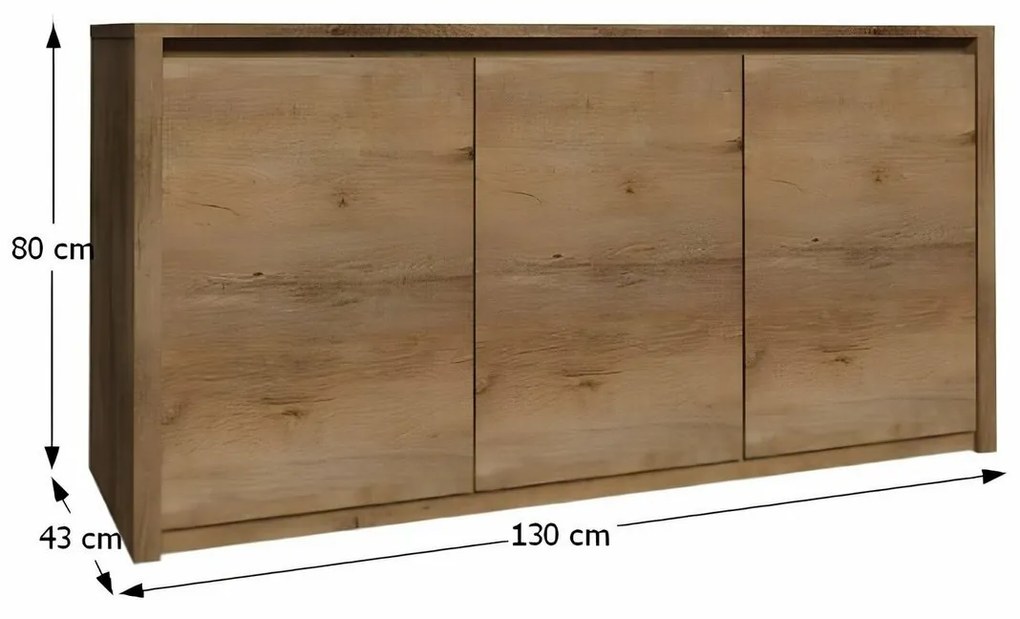 Cabinet MONTANA K3D, stejar Lefkas