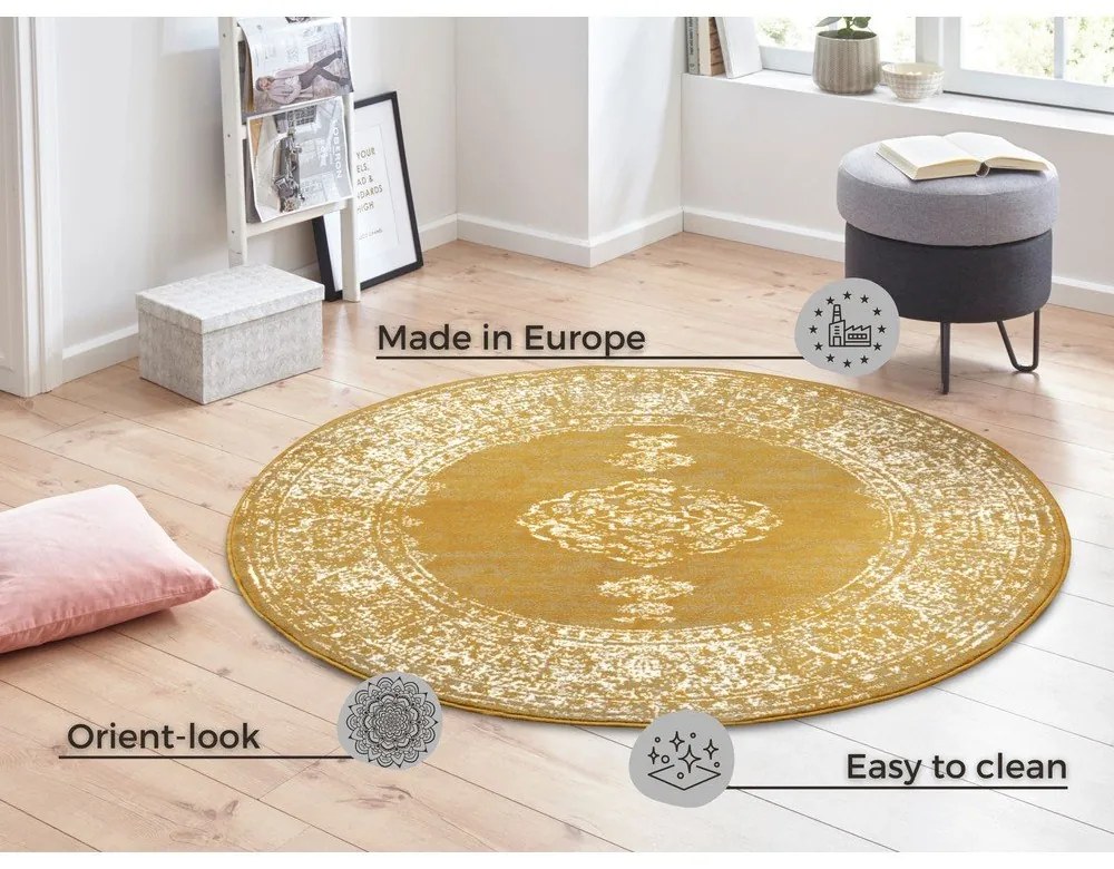Covor rotund galben/portocaliu ø 160 cm Méridional - Hanse Home
