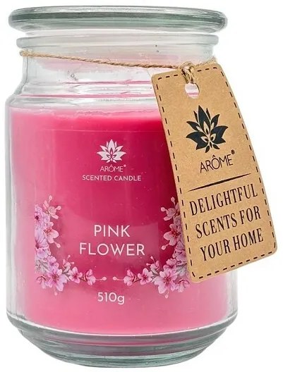 Lumânare Arome 510 g, din sticlă, Pink flower
