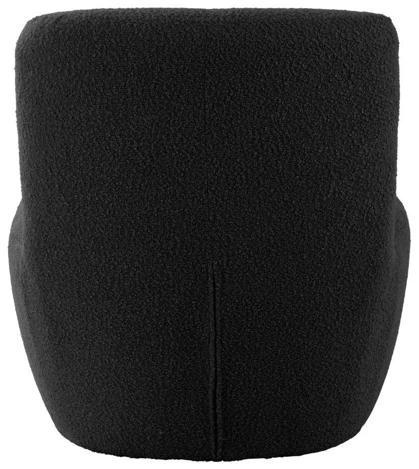 Fotoliu negru cu tapițerie din țesătură bouclé Ada – Leitmotiv