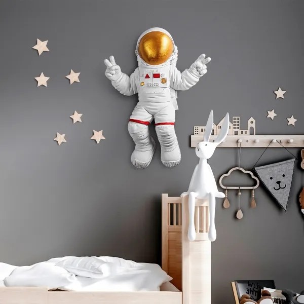 Decorațiune de perete 47x35 cm auriu astronaut