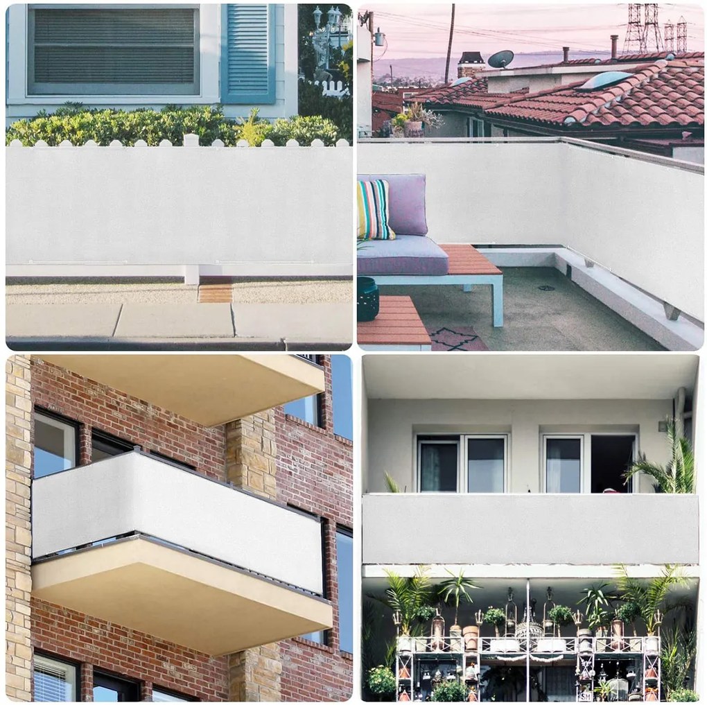Paravan protectie balcon Alb 075 x 3 m