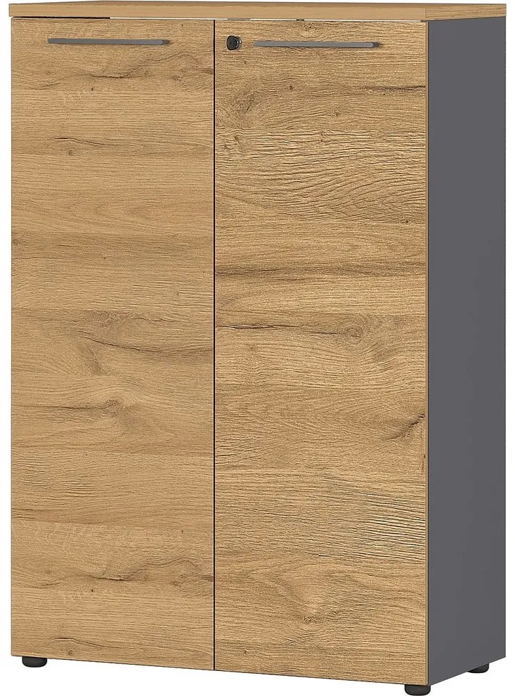 Dulap gri antracit cu aspect de lemn de stejar 80x120 cm Agenda – Germania