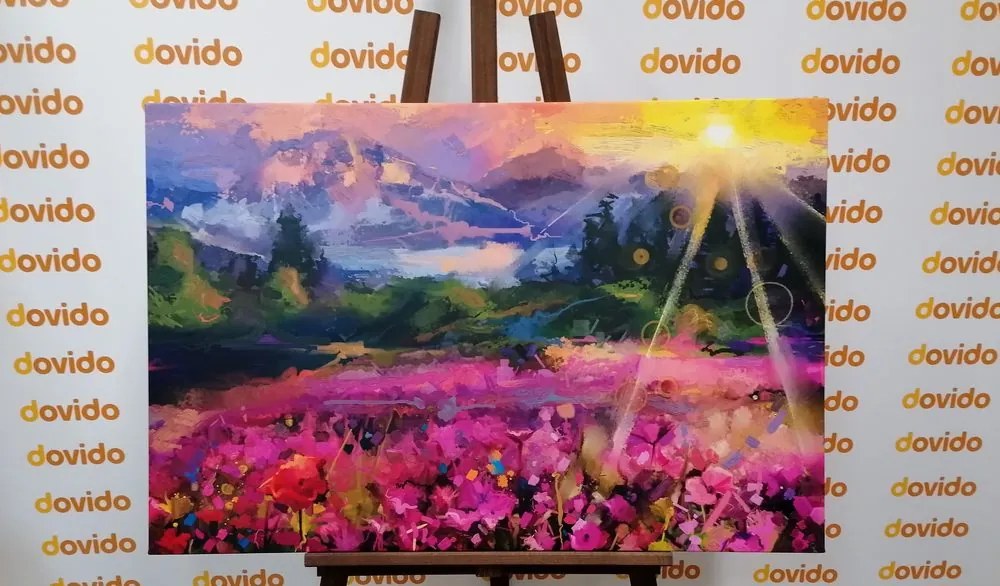 Tablou pictură în ulei peisajul colorat