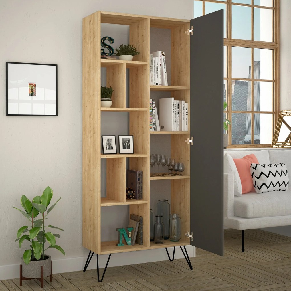 Raft Jedda Bookcase - Oak, Anthracite