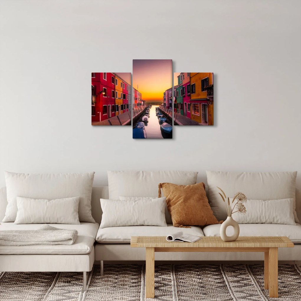 Tablou - Apus de soare, insula Burano, Veneția, Italia (90x60 cm)