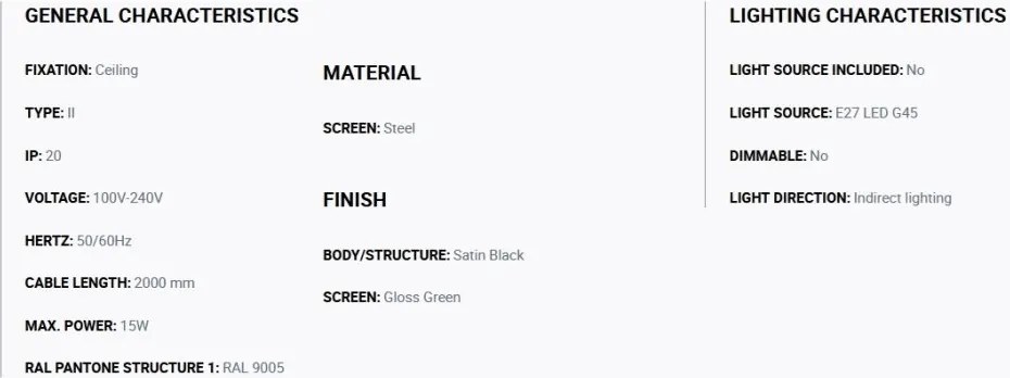 Lustra suspendata metal TATAWIN S 3L negru, verde