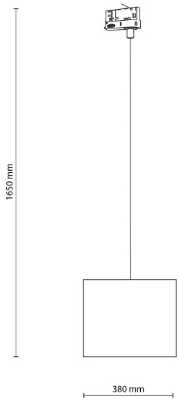 Lustră pe cablu pentru sistem de șină trifazic TRACER 1xE27/15W/230V d. 30 cm negru/alb