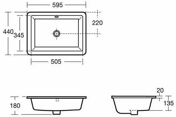 Lavoar sub blat Ideal Standard Strada 59.5x43.5 cm