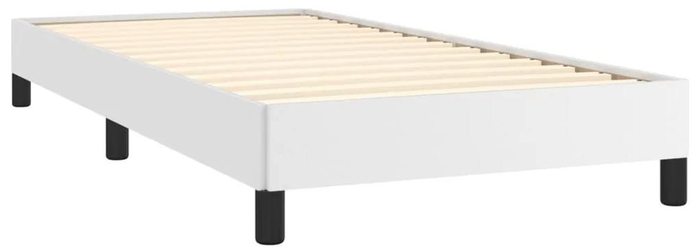 Cadru de pat, alb, 80x200 cm, piele ecologica Alb, 25 cm, 80 x 200 cm