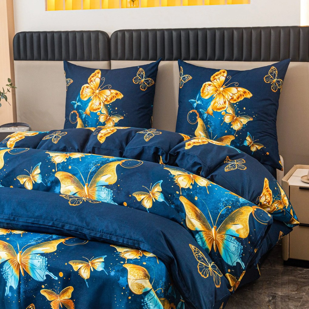 Lenjerie de pat din microfibra ROYAL BUTTERFLY albastru Dimensiune lenjerie de pat: 70 x 80 cm | 140 x 200 cm