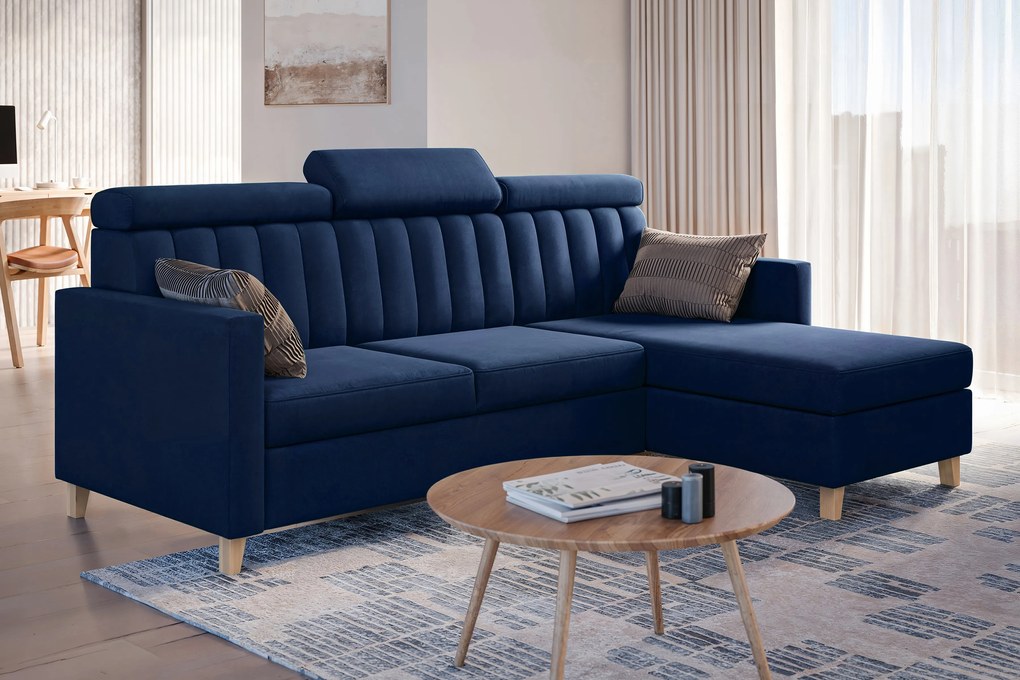 Colțar extensibil Vario universal dreapta/stânga - albastru marin catifea Bluvel 86