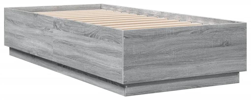 3209721 vidaXL Cadru de pat, gri sonoma, 100x200 cm, lemn prelucrat